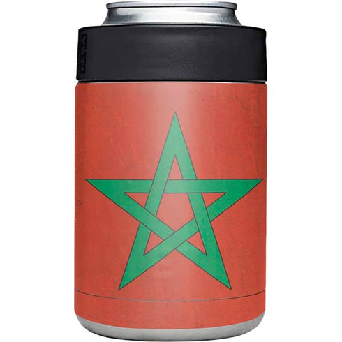 Morocco Flag Distressed Yeti Colster Can Insulator  Skin